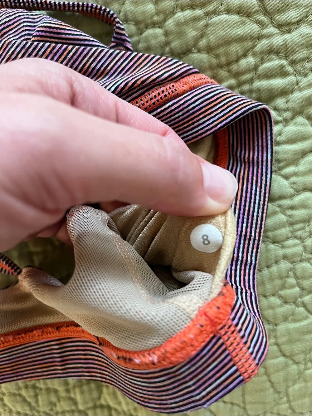 Lululemon Striped Wireless Crossover Bralette - Pink & Blue